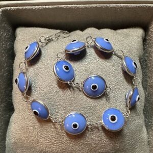Sterling Silver Evil Eye Bracelet